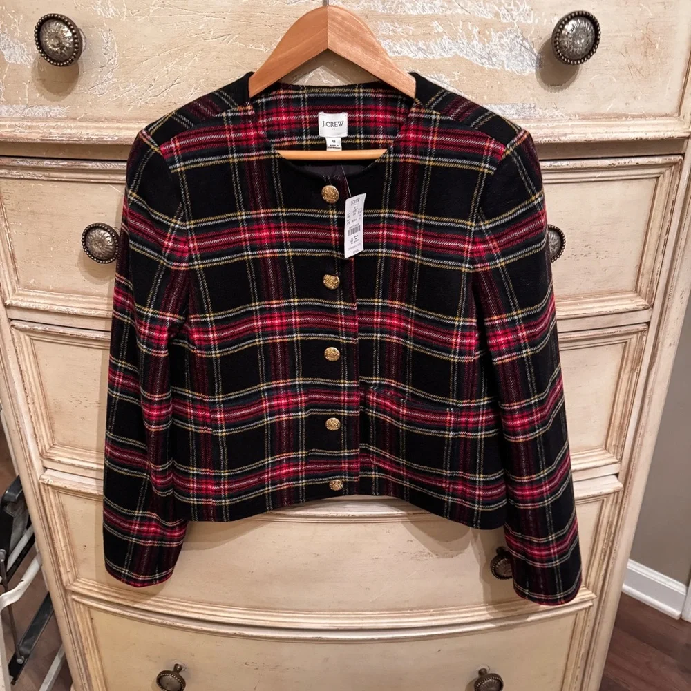 J Crew Cardigan Tartan Jacket - Picture 1 of 4